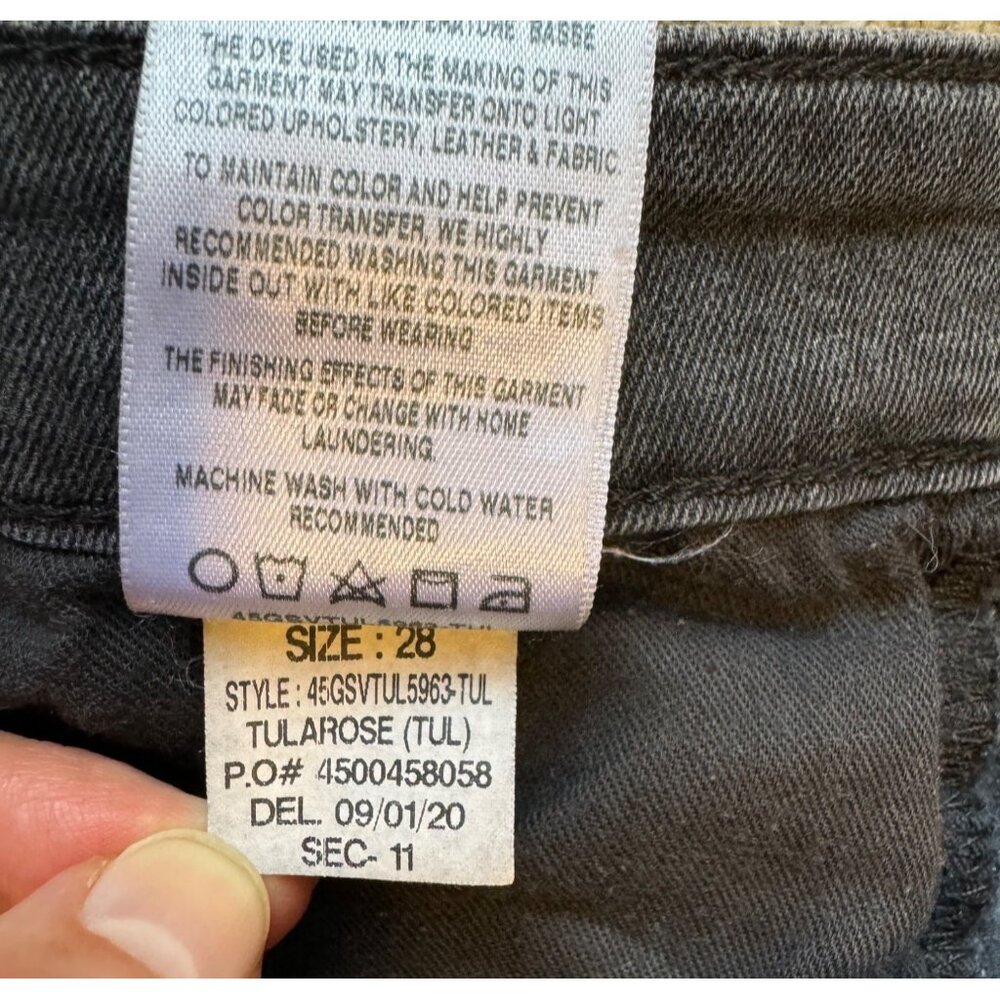 Size 28 Women's JOE'S JEANS FADED BLACK SKINNY JEANS Frayed Raw Cut Hems Stretch - Picture 6 of 11